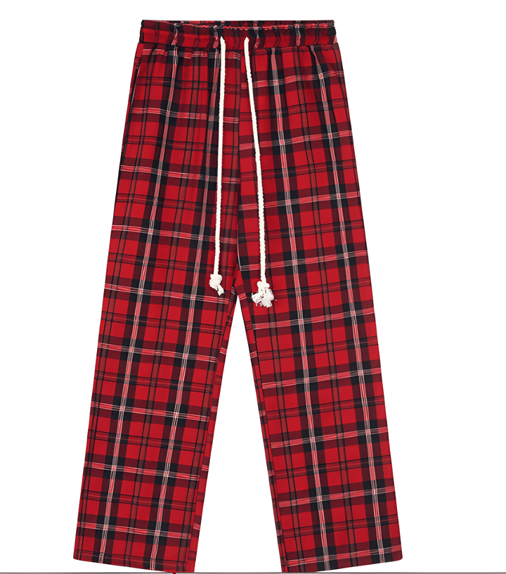 Heren Pyjamabroek Geruit - Losse pasvorm elastische taille - Rood