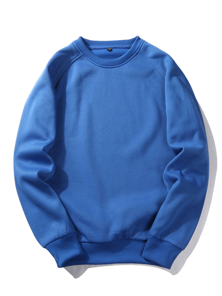 Heren Raglan Sweatshirt Crew Neck in blauw, Relaxed Fit Casual