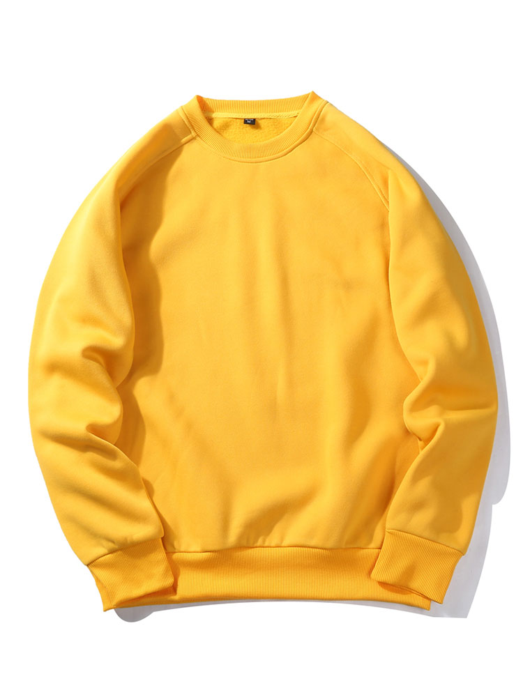 Heren Raglan Sweatshirt Crew Neck in geel, Relaxed Fit Casual