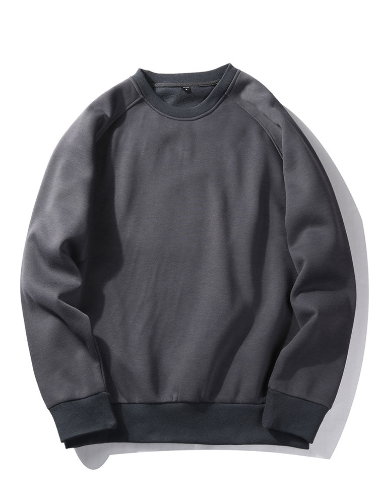 Heren Raglan Sweatshirt Crew Neck in grijs, Relaxed Fit Casual