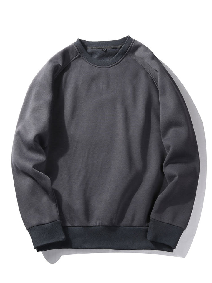 Heren Raglan Sweatshirt Crew Neck in grijs, Relaxed Fit Casual
