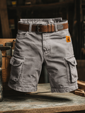 Heren Relaxed Cargo Broek - Vintage Stijl - Grijs