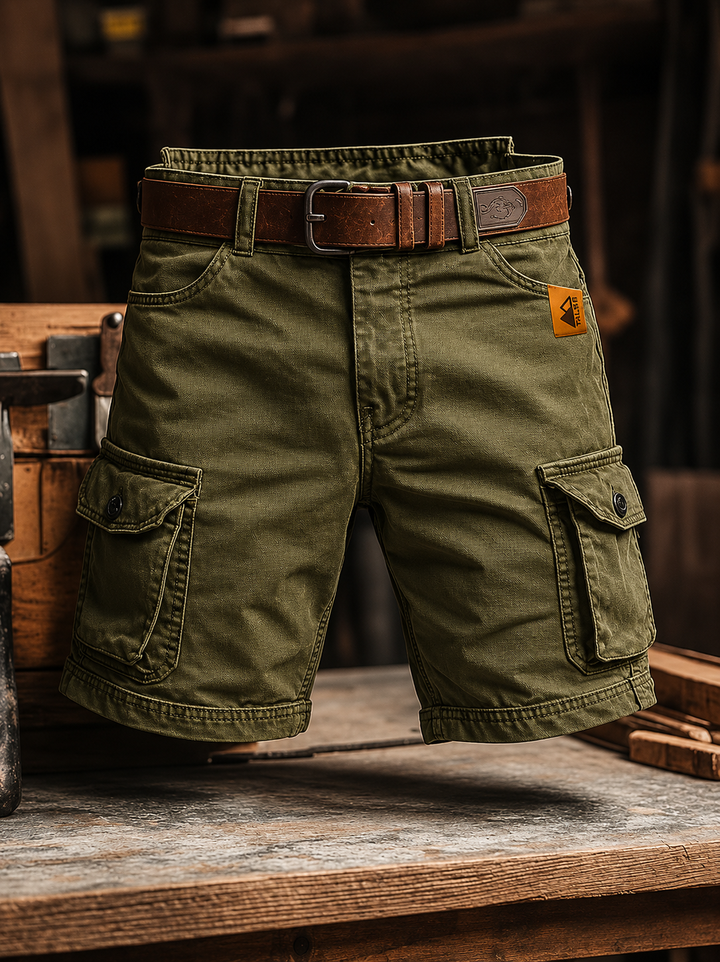 Heren Relaxed Cargo Broek - Vintage Stijl - Legergroen