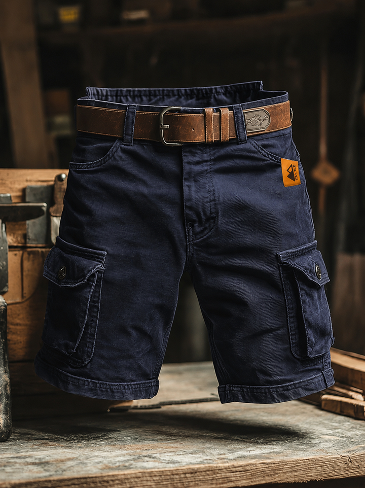 Heren Relaxed Cargo Broek - Vintage Stijl - Marineblauw
