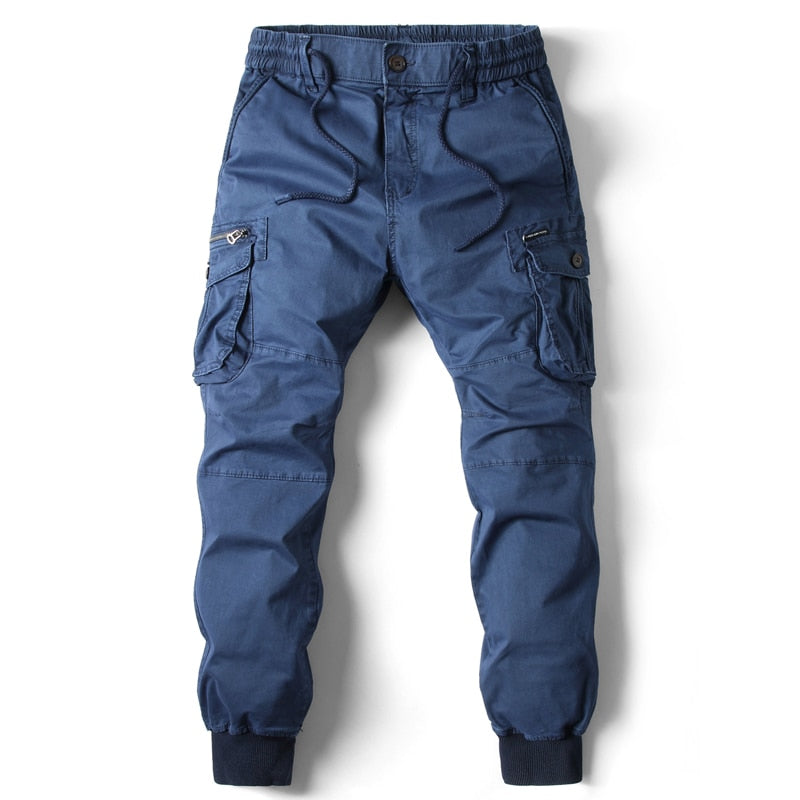 Heren Relaxed Fit Cargo Joggingbroek - Comfortabel en Veelzijdig - Koningsblauw