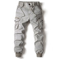 Heren Relaxed Fit Cargo Joggingbroek - Comfortabel en Veelzijdig - Lichtgrijs