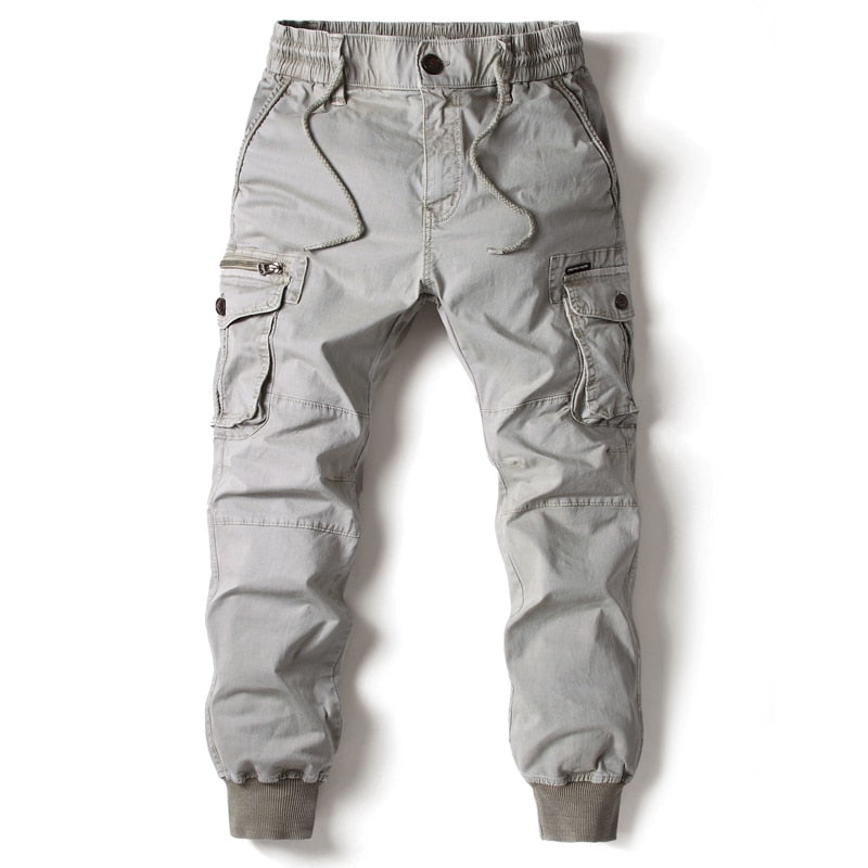 Heren Relaxed Fit Cargo Joggingbroek - Comfortabel en Veelzijdig - Lichtgrijs