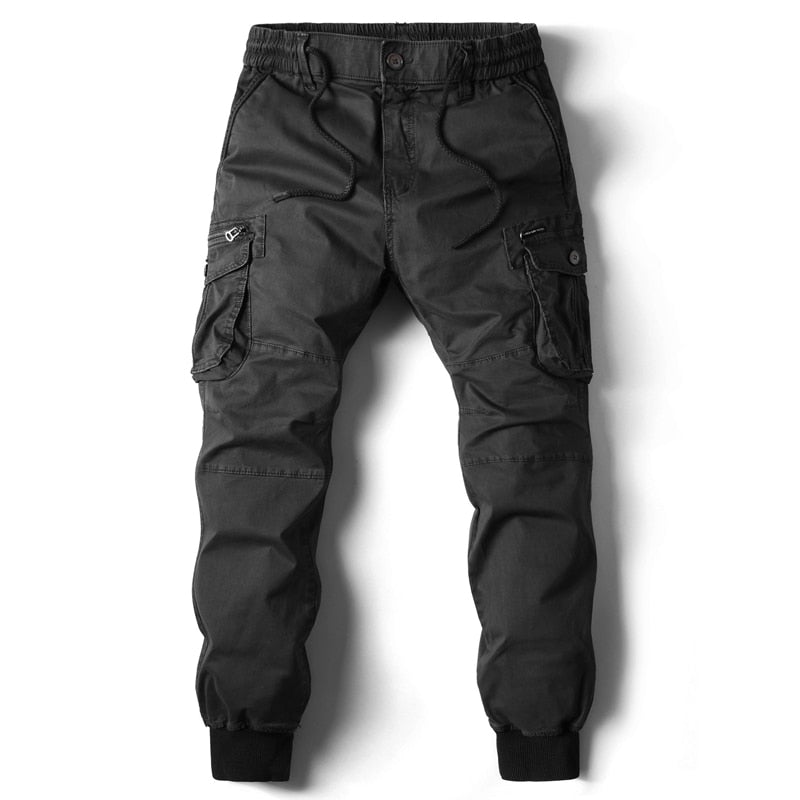Heren Relaxed Fit Cargo Joggingbroek - Comfortabel en Veelzijdig - Zwart