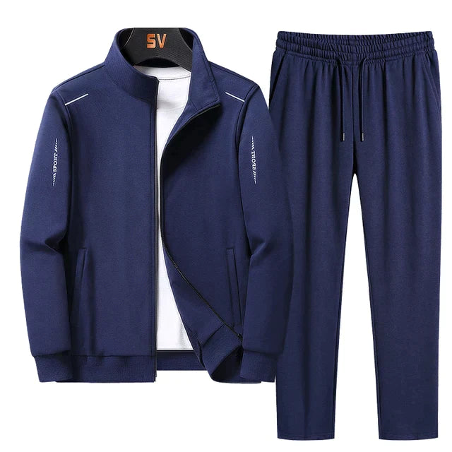 Heren Set Rits Winter - Comfortabele Tweedelige Outfit - Blauw