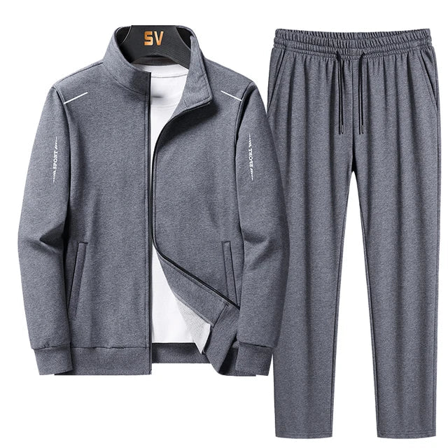 Heren Set Rits Winter - Comfortabele Tweedelige Outfit - Grijs