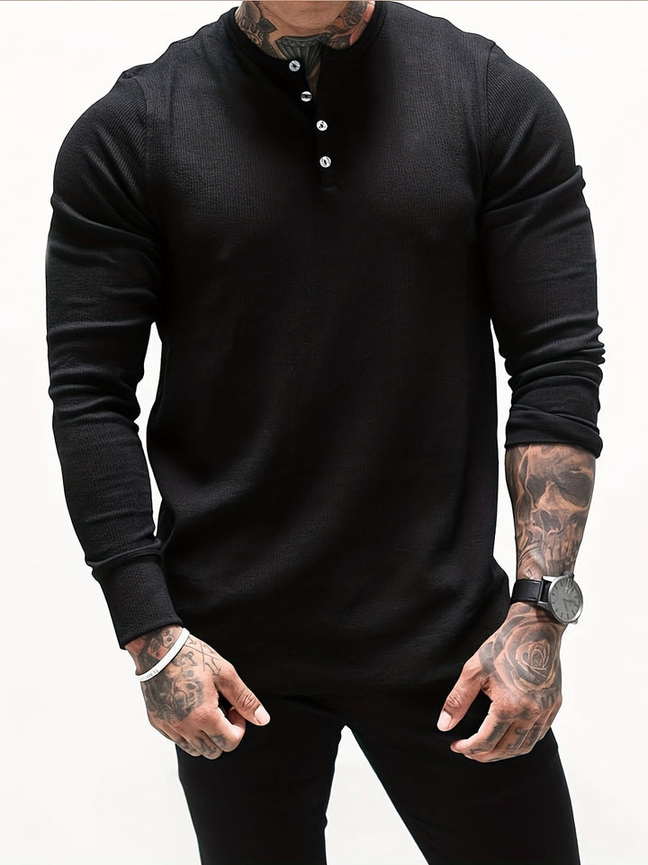 Heren Shirt Slim Fit Geribd - Sportief & Casual