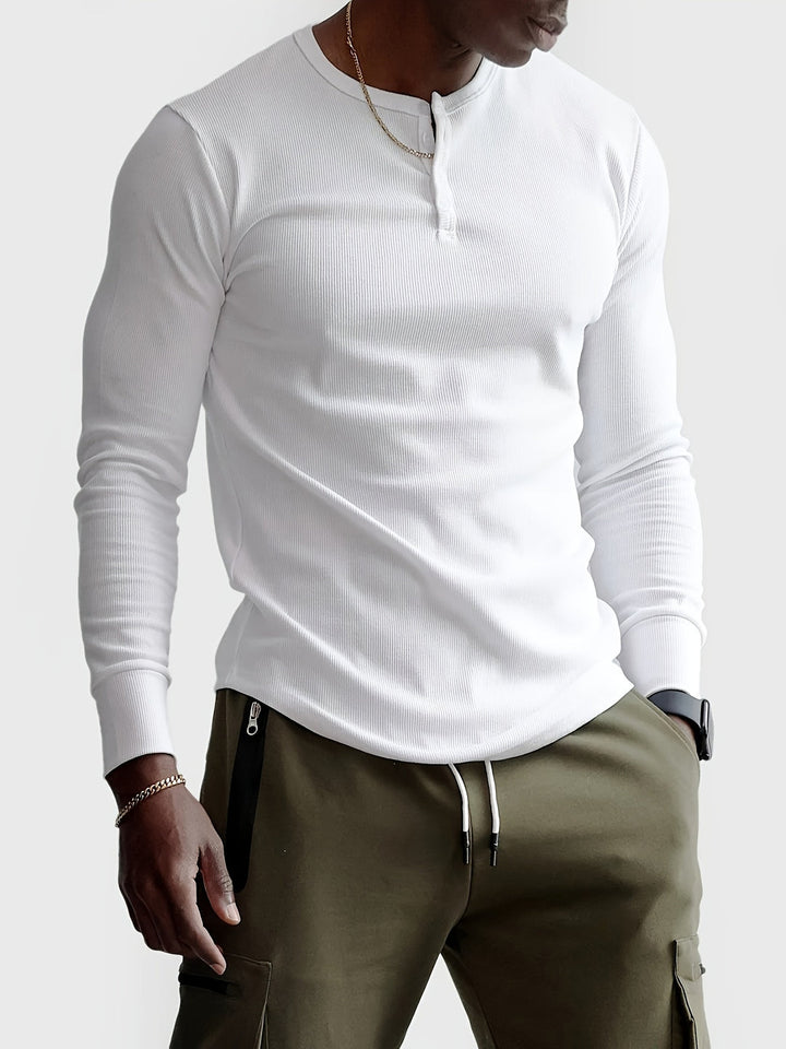 Heren Shirt Slim Fit Geribd - Sportief & Casual