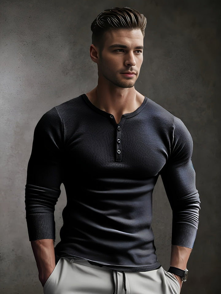 Heren Shirt Slim Fit Geribd - Sportief & Casual