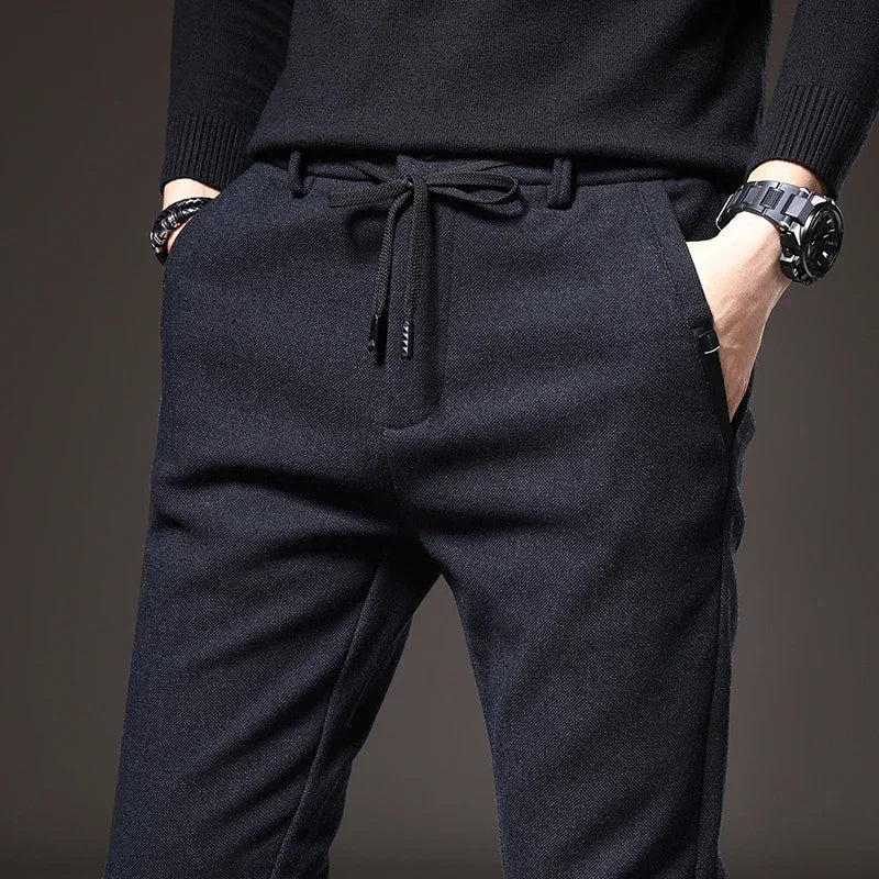 Heren Slim Fit Broek - Stretch Comfort Casual - Blauw
