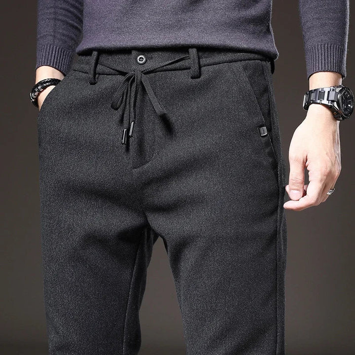 Heren Slim Fit Broek - Stretch Comfort Casual - Zwart