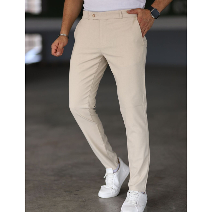 Heren Slim Fit Chino Broek - Comfortabel & Stijlvol - Beige