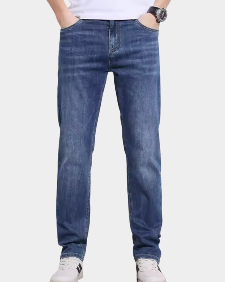 Heren Slim Fit Jeans met Stretch - Moderne Pasvorm - Donkerblauw