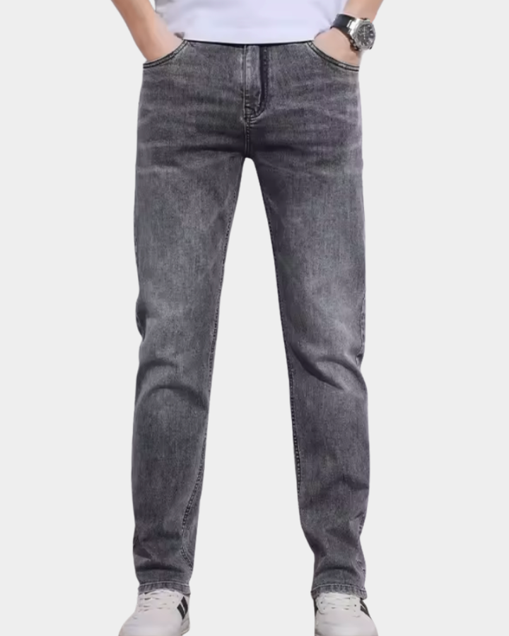 Heren Slim Fit Jeans met Stretch - Moderne Pasvorm - Grijs