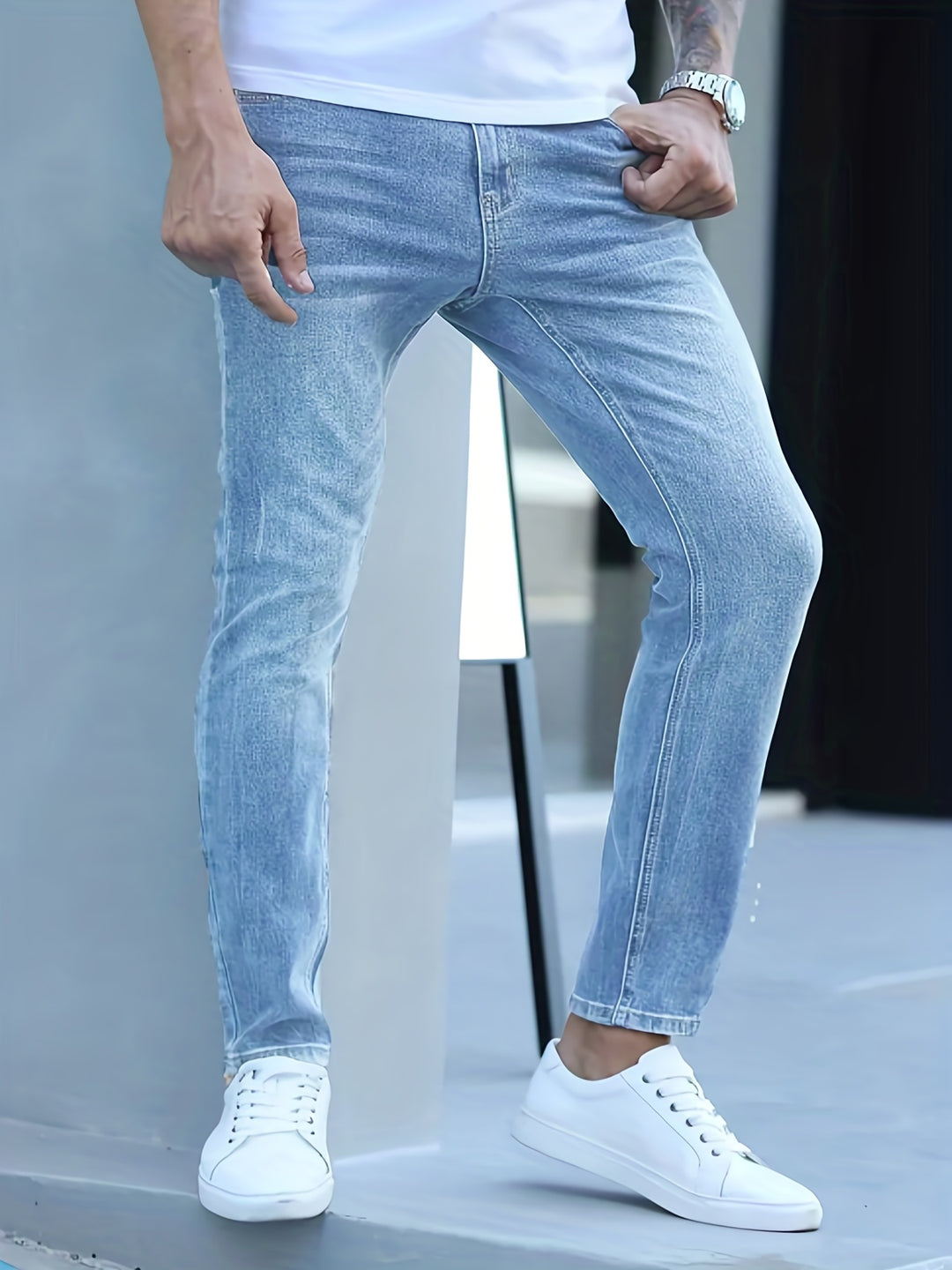 Heren Slim Fit Jeans - Stretch Comfort - Licht-Blauw