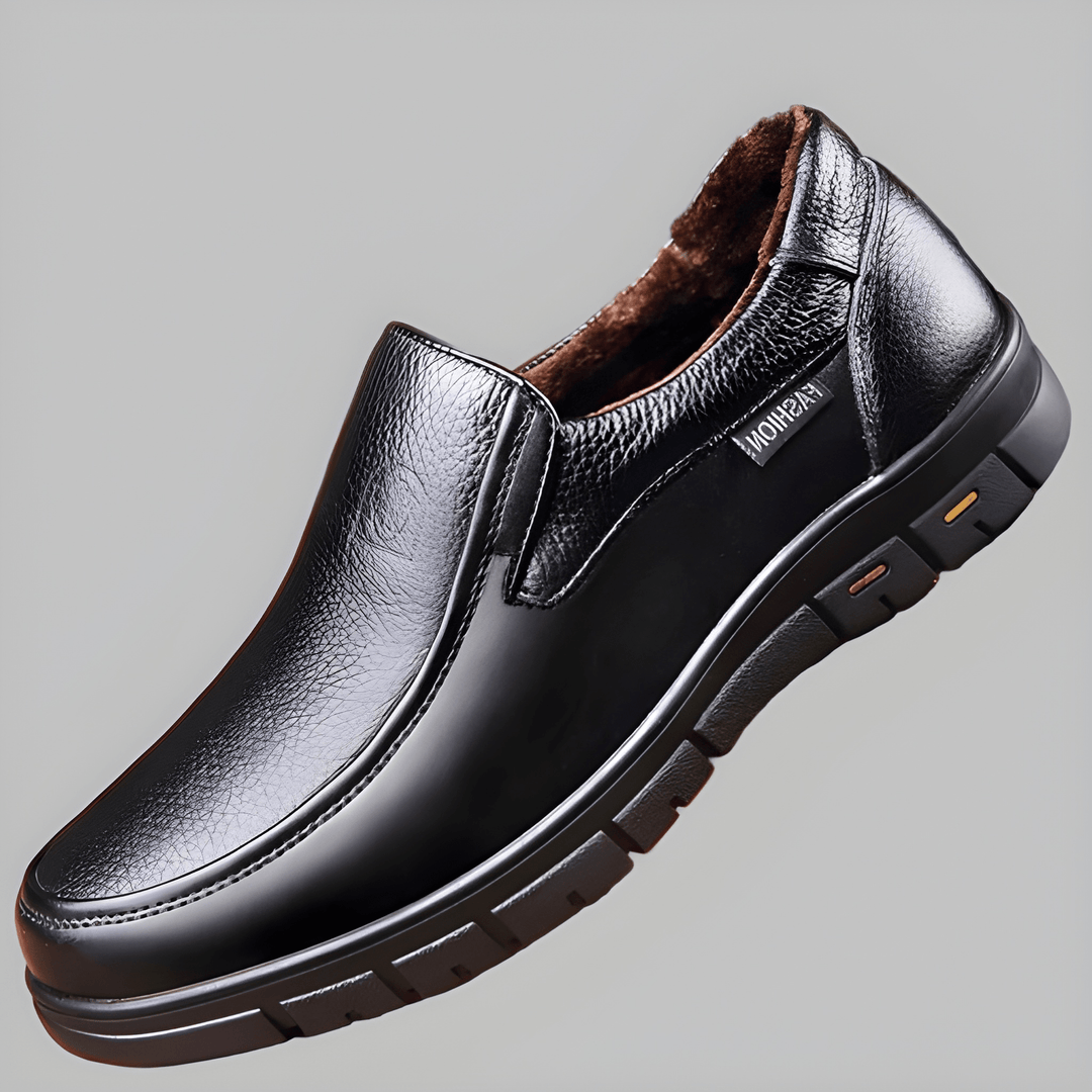 Heren Slip-On Schoenen - Comfortabele Instapper - Zwart Pluche