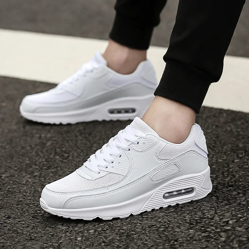 Heren Sneakers Wit - Comfortabele Wandelschoenen met Antislip - Wit 2