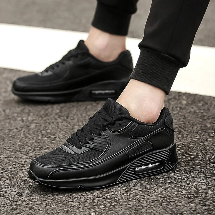 Heren Sneakers Wit - Comfortabele Wandelschoenen met Antislip - Zwart