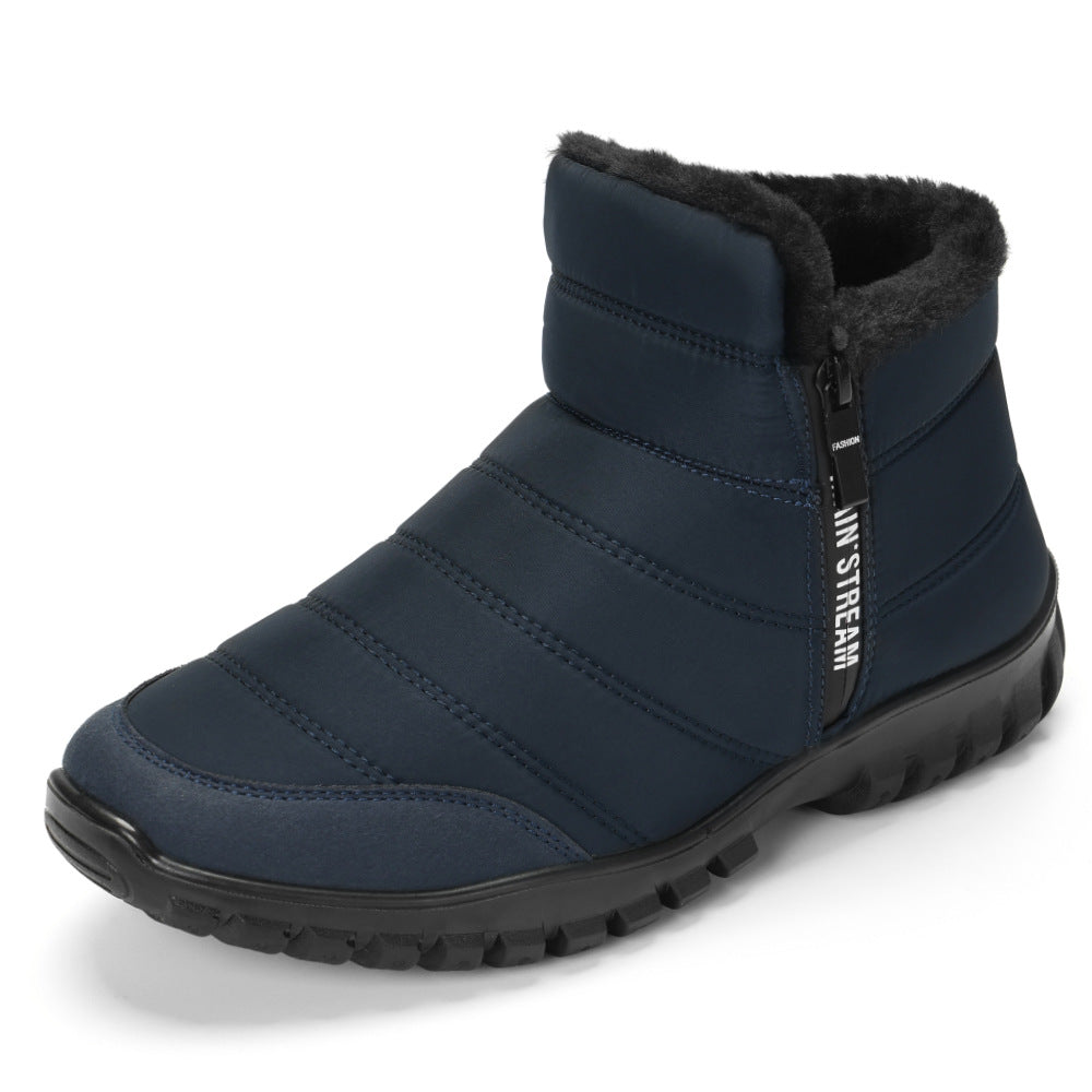 Heren Sneeuwlaarzen met Rits - Warm Gevoerd & Antislip - Blauw