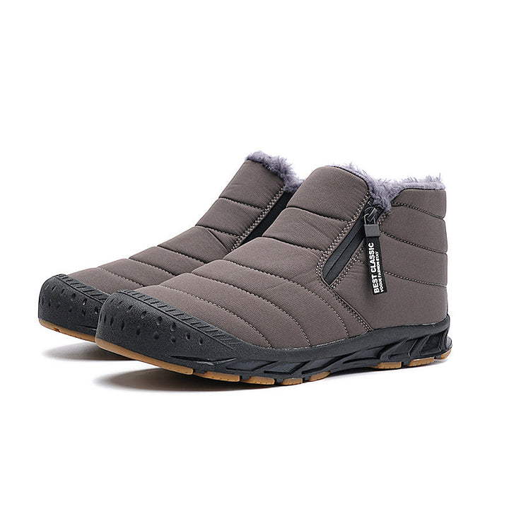 Heren Sneeuwlaarzen met Rits - Warm Gevoerd & Antislip - Grijs