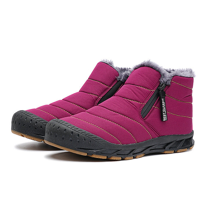 Heren Sneeuwlaarzen met Rits - Warm Gevoerd & Antislip - Roze