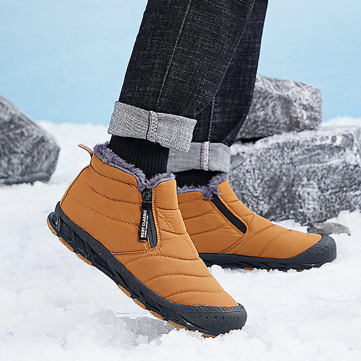 Heren Sneeuwlaarzen met Rits - Warm Gevoerd & Antislip