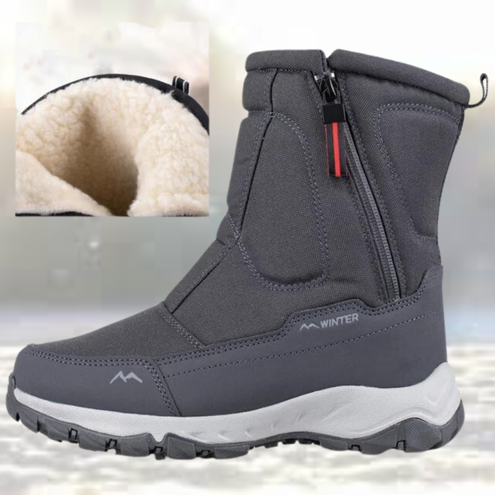 Heren Sneeuwlaarzen Waterdicht - Warme Winterschoenen - Grijs