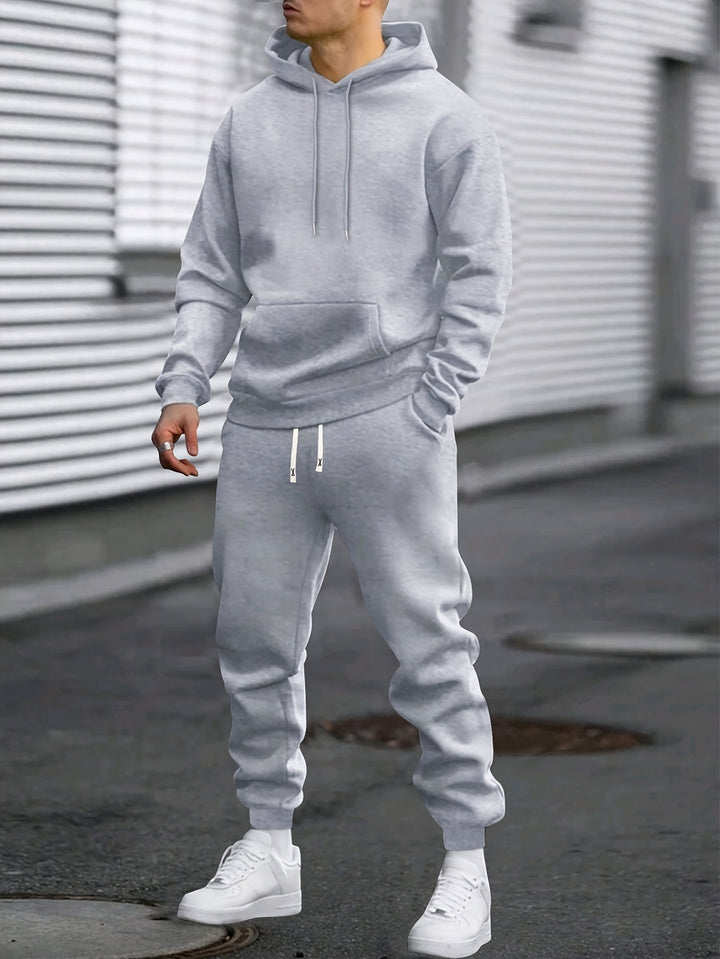 Heren Sportset Hoodie & Joggingbroek - Comfortabel & Ademend - Grijs