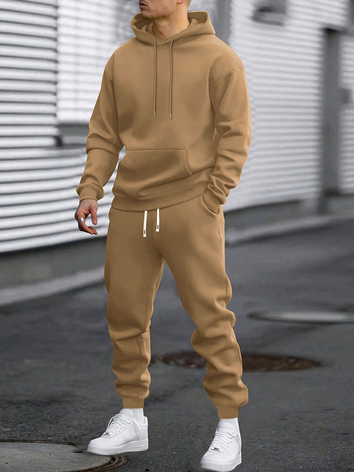 Heren Sportset Hoodie & Joggingbroek - Comfortabel & Ademend - Khaki