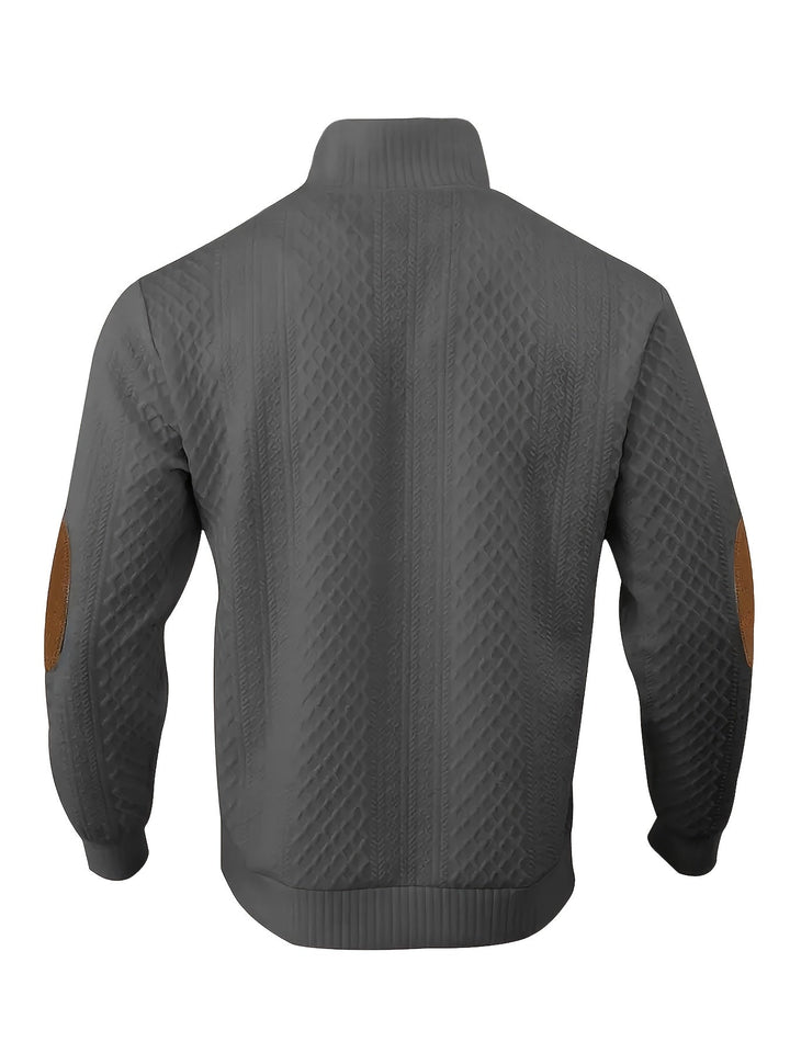 Heren Stand Collar Button Henley Sweater - Klassiek Comfort