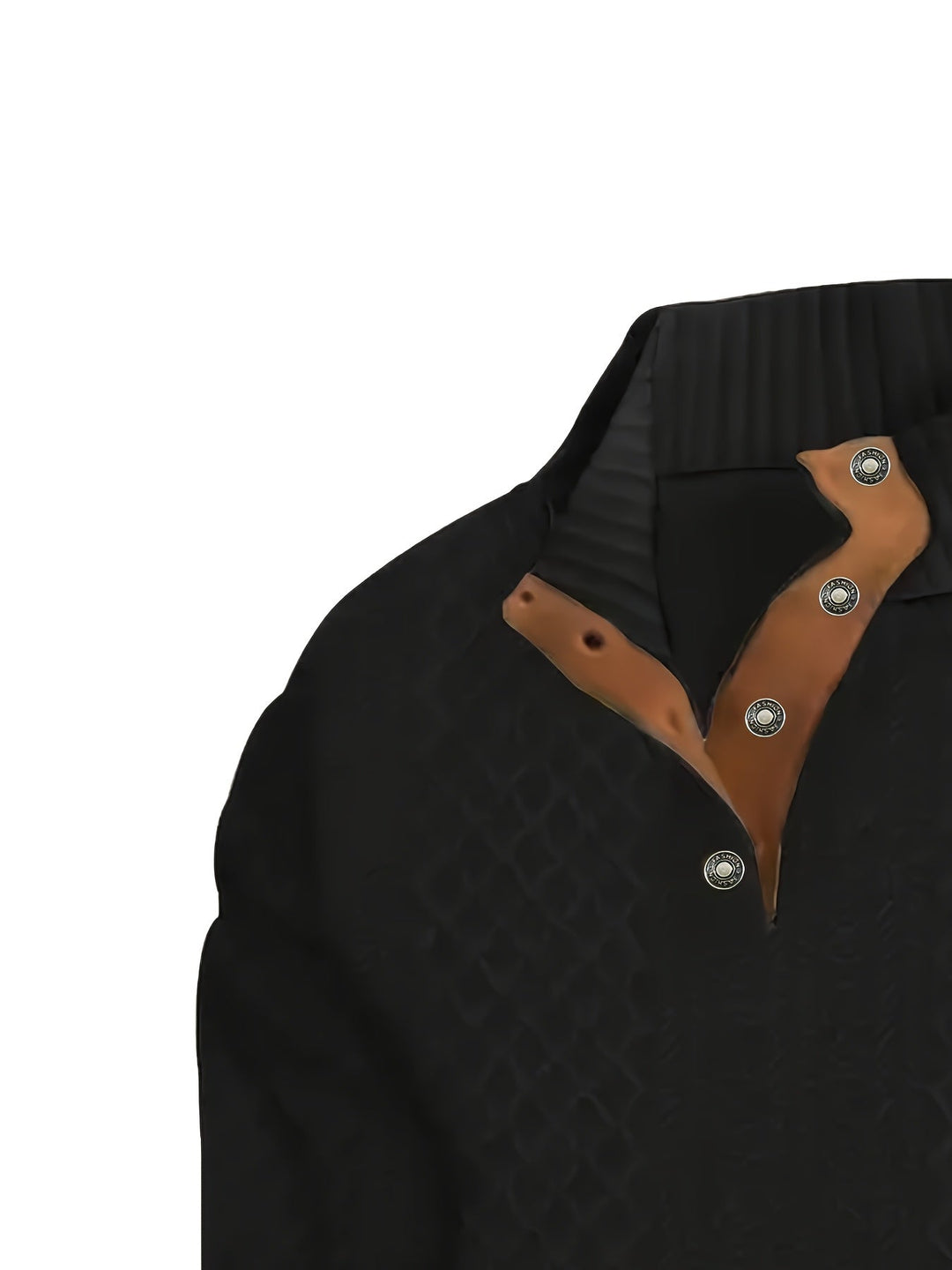 Heren Stand Collar Button Henley Sweater - Klassiek Comfort