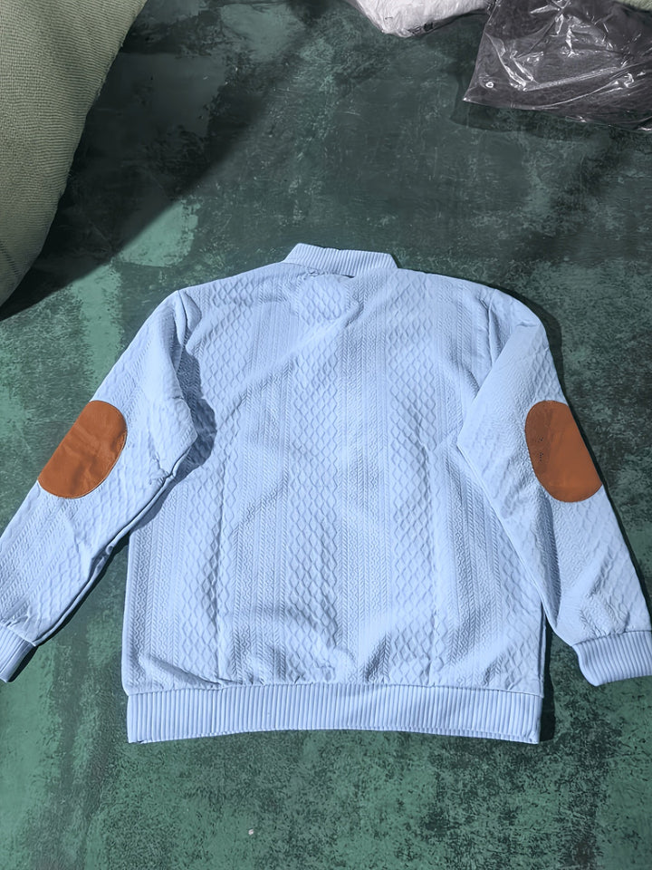 Heren Stand Collar Button Henley Sweater - Klassiek Comfort