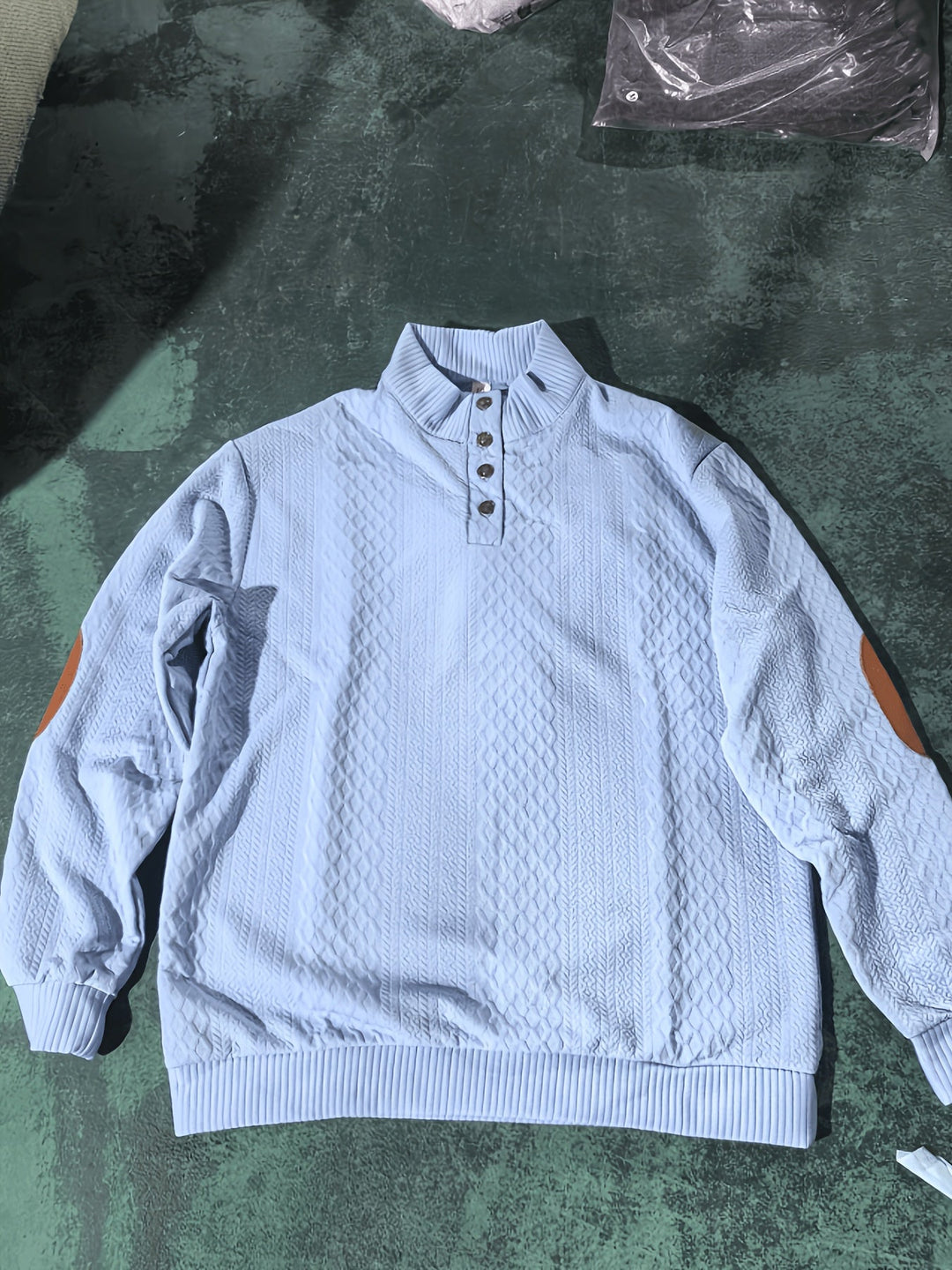 Heren Stand Collar Button Henley Sweater - Klassiek Comfort