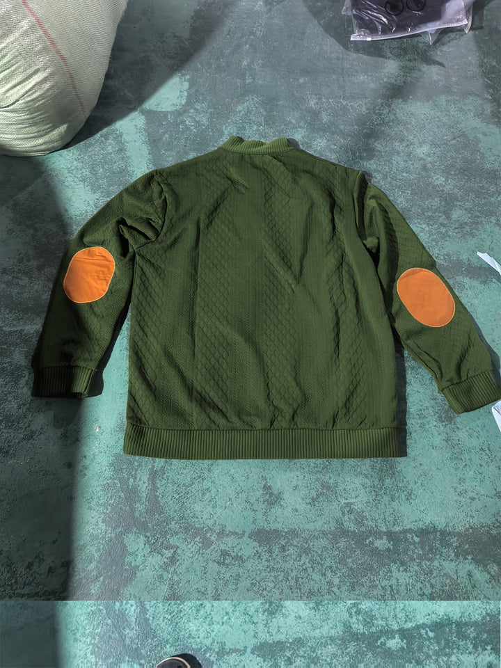 Heren Stand Collar Button Henley Sweater - Klassiek Comfort