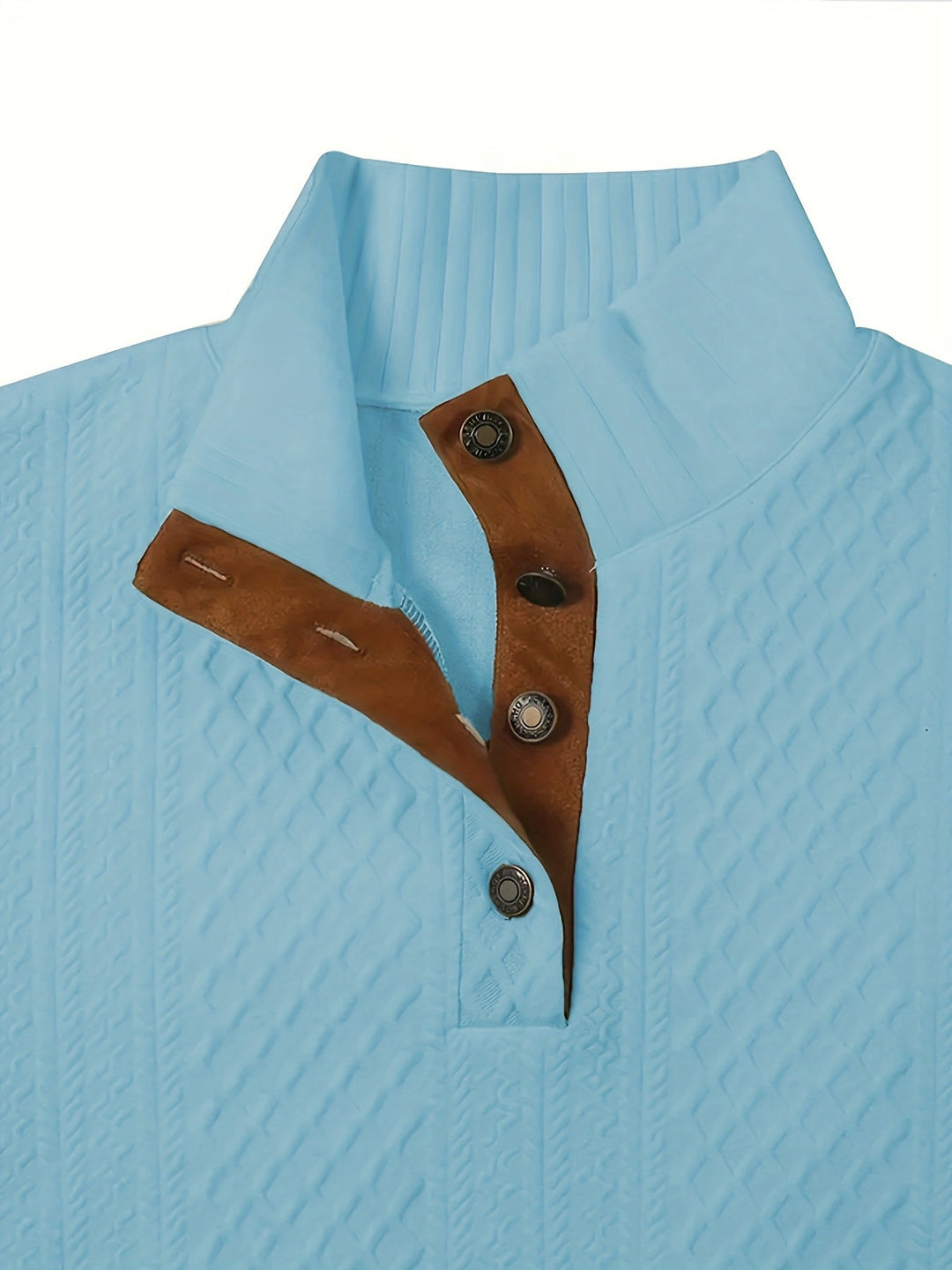 Heren Stand Collar Button Henley Sweater - Klassiek Comfort