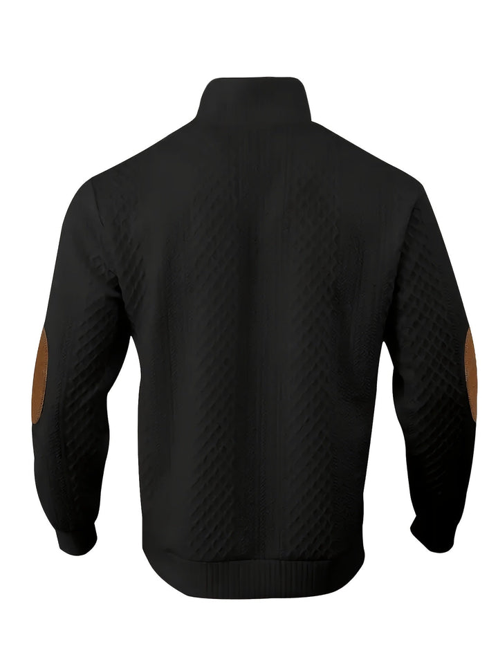 Heren Stand Collar Button Henley Sweater - Klassiek Comfort