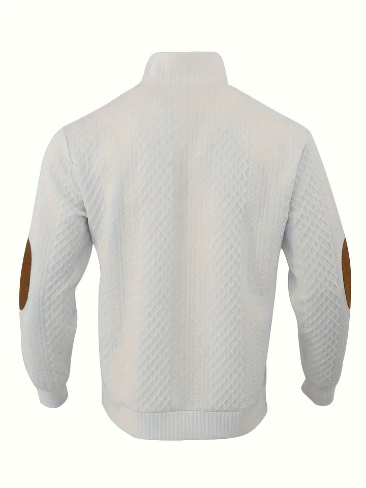 Heren Stand Collar Button Henley Sweater - Klassiek Comfort