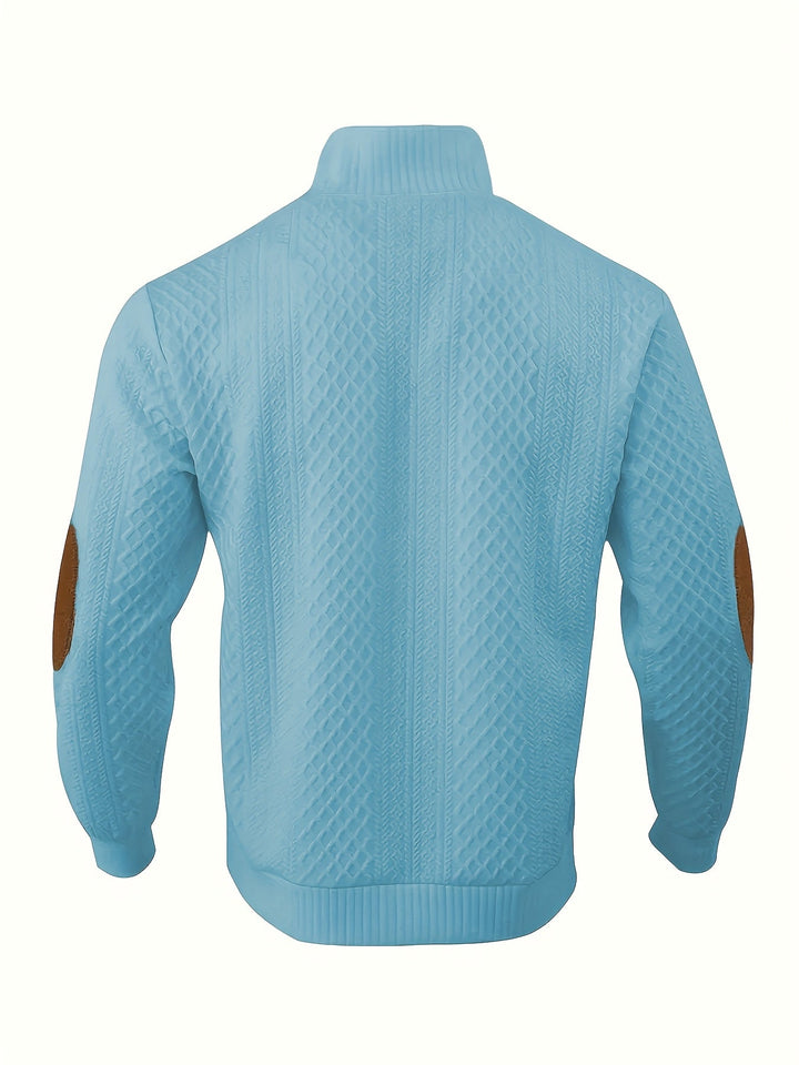 Heren Stand Collar Button Henley Sweater - Klassiek Comfort