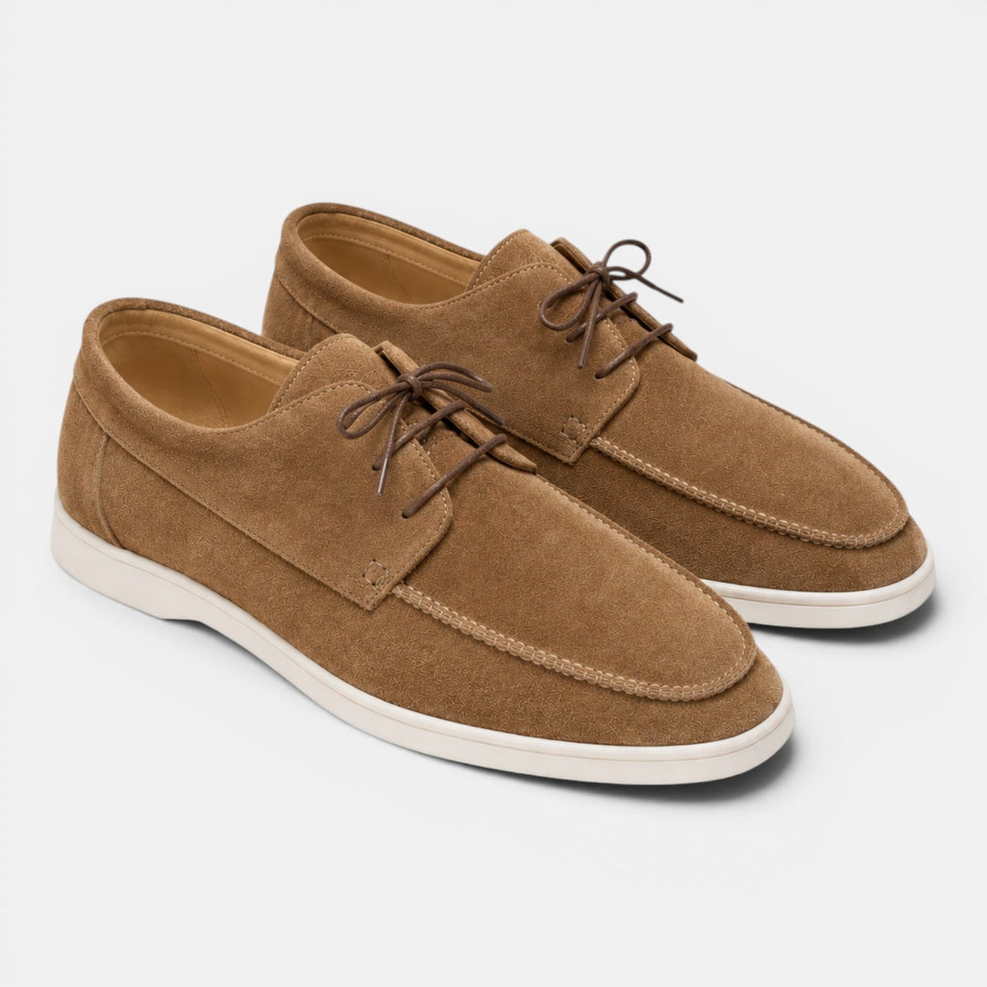 Heren Suède Instappers - Elegante Zomerschoenen - Bruin