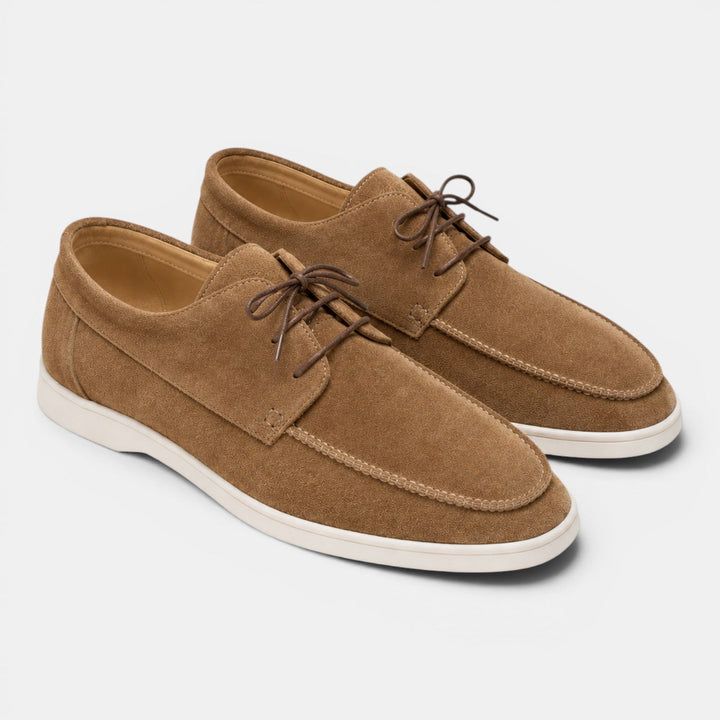 Heren Suède Instappers - Elegante Zomerschoenen - Bruin