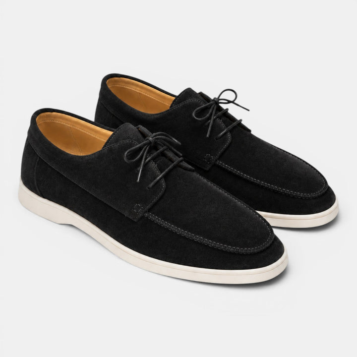 Heren Suède Instappers - Elegante Zomerschoenen - Zwart