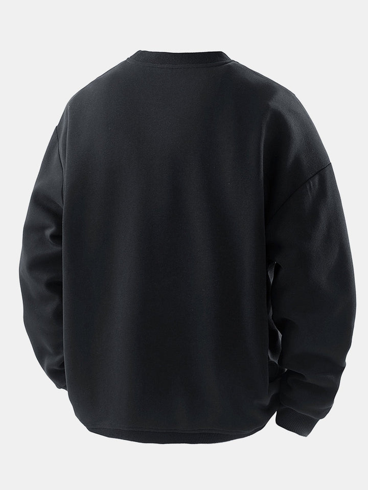 Heren Sweatshirt met Contrasterende Borstzak - Relaxed Fit