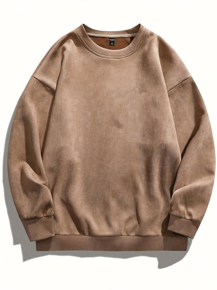 Heren Sweatshirt Ronde Hals - Casual Comfort - Koffie