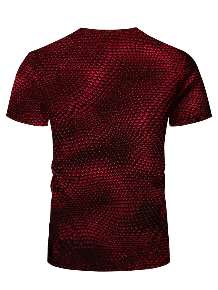 Heren T-shirt 3D Geometrisch Patroon - Stretch Sporttop