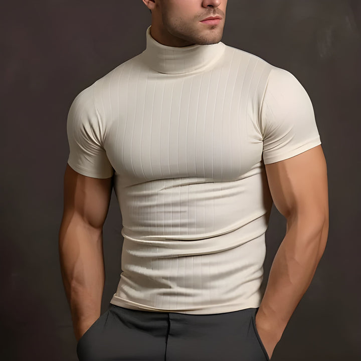 Heren T-Shirt Slim Fit Colkraag - Moderne Casual Look - Abrikoos
