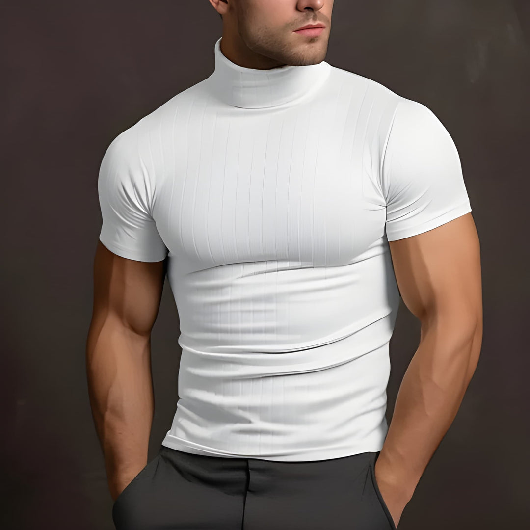 Heren T-Shirt Slim Fit Colkraag - Moderne Casual Look - Wit